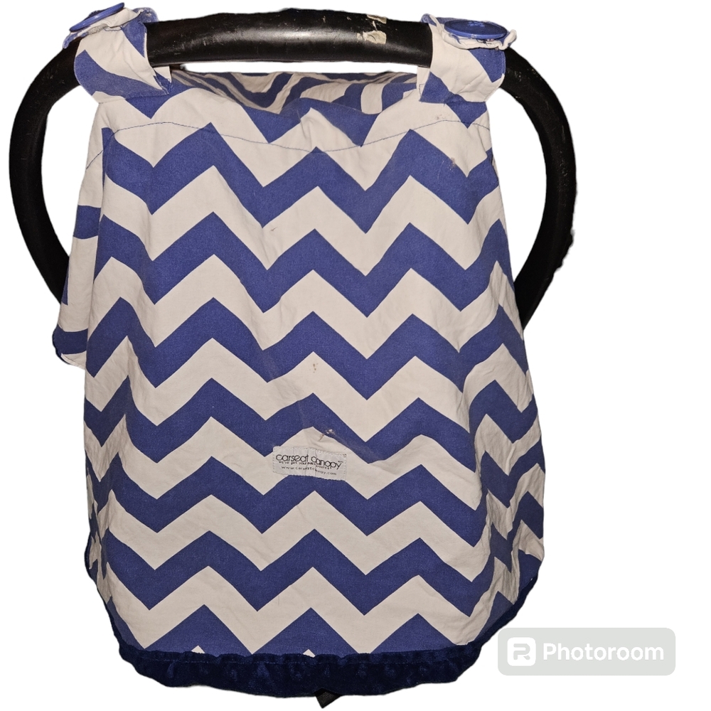 Carseat Canopy Cover Jagger Chrevon Minky Dot Velvet Texture Buttons Velcrow